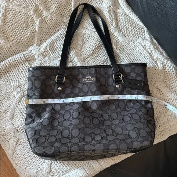 Coach Charcoal and Black Signature Tote - Picture 8 of 10